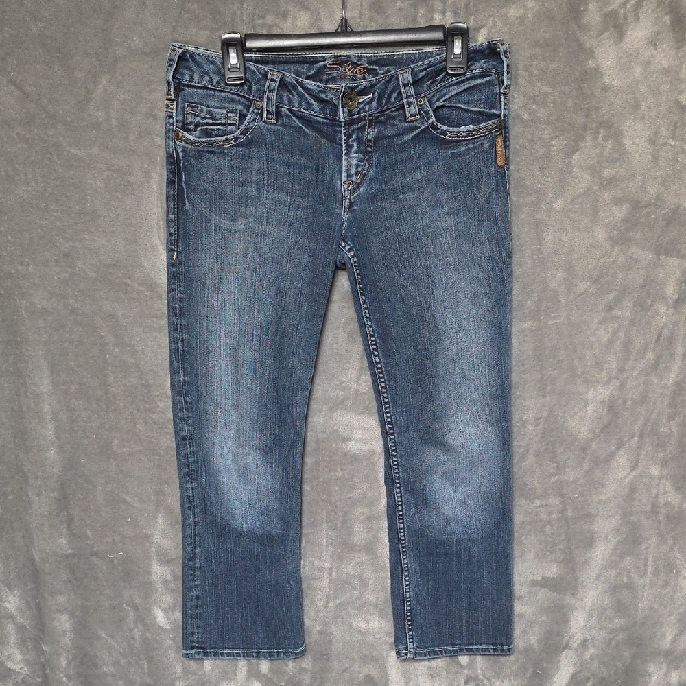Silver Jeans Women's Dark Blue Cropped Jeans